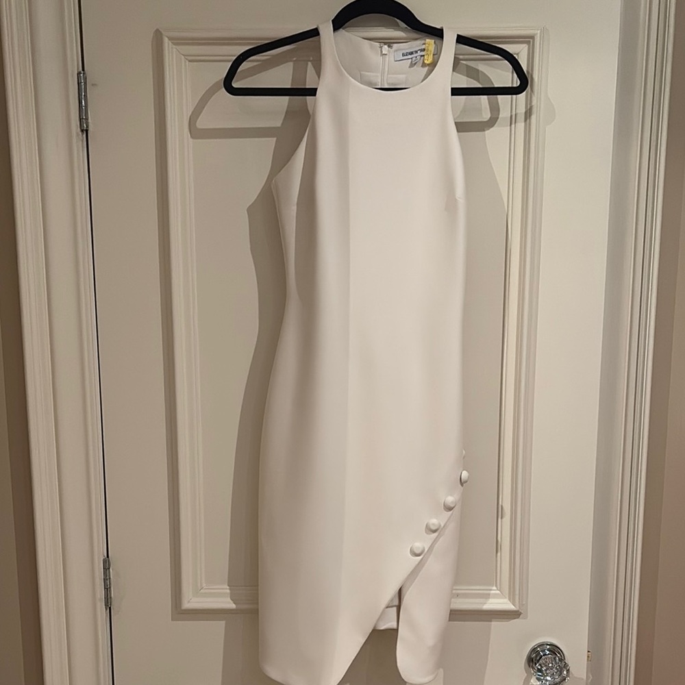 Elegant Elizabeth and James White Sleeveless Dress